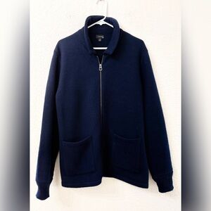 J. Crew Men's Navy Boiled Merino Wool Coach's Jacket - L